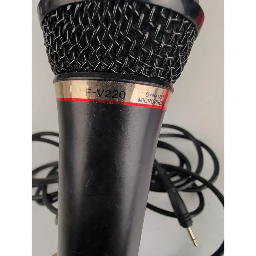 Sony F-V220 Dynamic Handheld Wired Microphone 3.5mm Plug Black Gray Accent